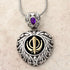 Buy one get one free! Sacred Heart Khanda / Adi Shakti pendants in stainless steel with natural gemstones